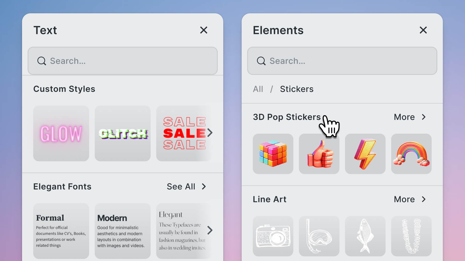Bundle presets or sticker packs for a simple design process.